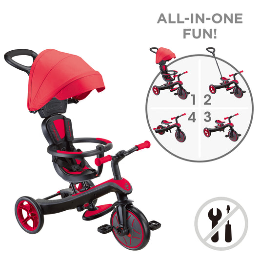 Þríhjól Trike 4in1 - Rautt